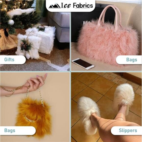 Craft Faux Fur Fabric Pre Cut Rolls - 2"x60" Fur Ribbon Faux Mohair Fabric Fur - Picture 4 of 7